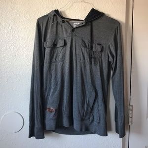 Empire Double Pocket Grey Hoodie